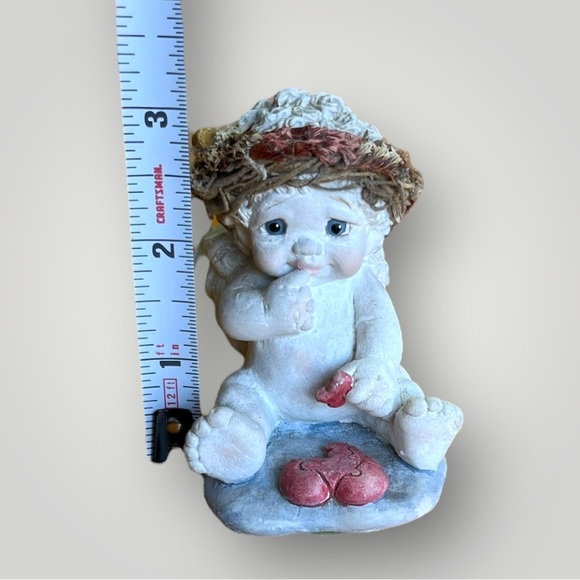 Collectible Vintage Westland Dreamsicle Angel Holding Puzzle Piece Heart - Picture 3 of 5